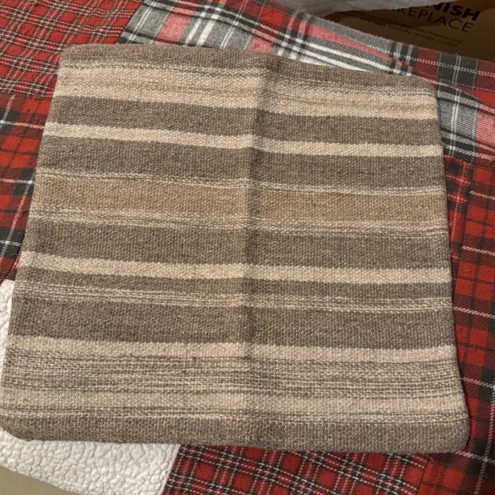 Pottery Barn Striped Brown and Tan Cushion Cover